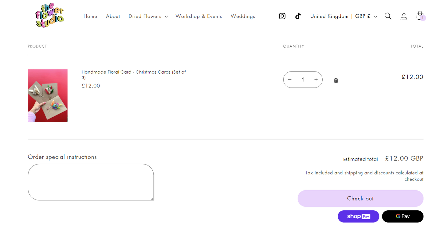 Personalised Dried Flower Card | Handmade