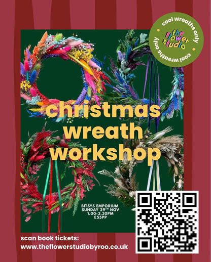 Christmas Wreath Workshop | Bitsys Emporium | Sun 29th Nov | 1pm - 3.30pm