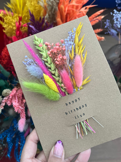 Personalised Dried Flower Card | Handmade